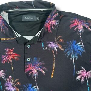 Bugatchi Polo Shirt Mens XXL Palm Tree‎ Fireworks Multicolor Tropical Golf